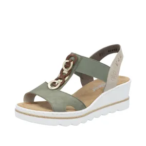 67498-52 - Strappy Green Sandal - Rieker