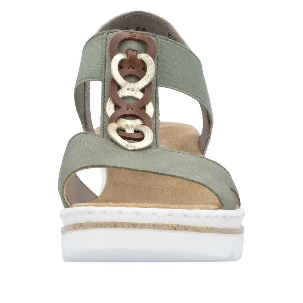 67498-52 - Strappy Green Sandal - Rieker