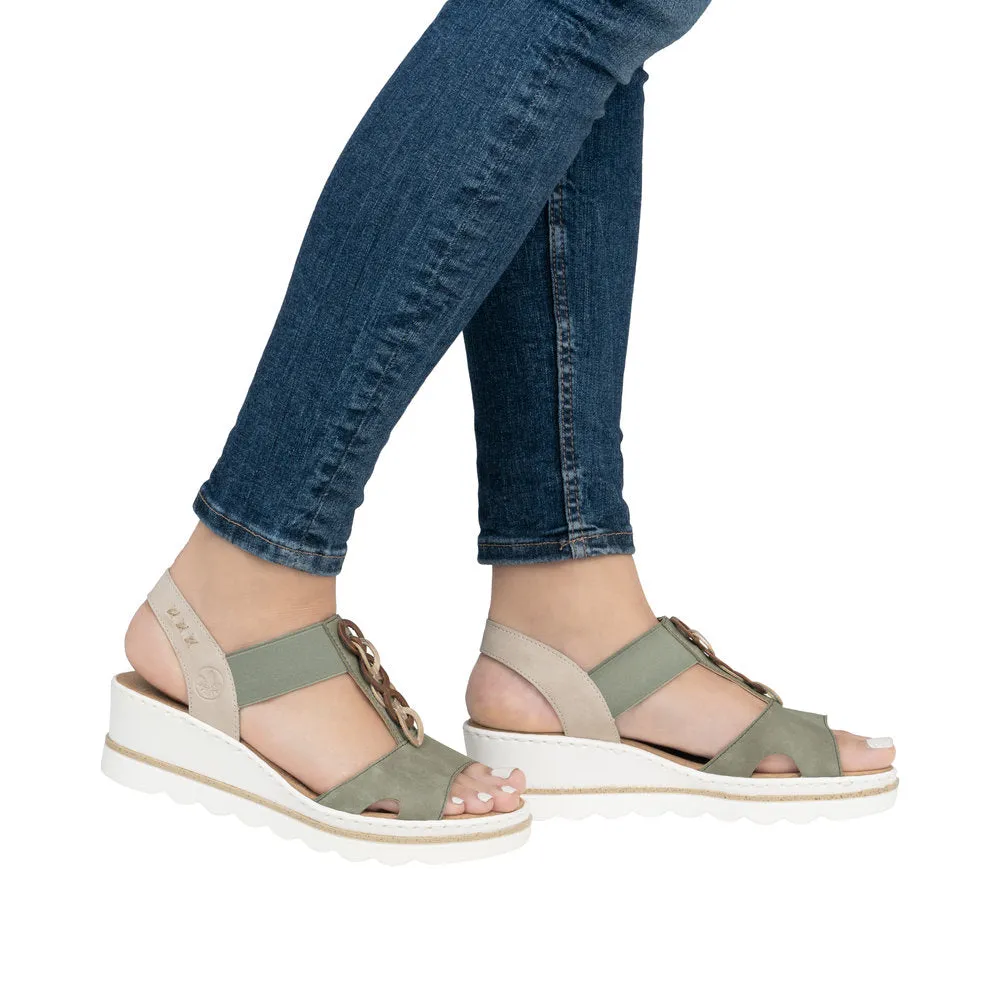 67498-52 - Strappy Green Sandal - Rieker