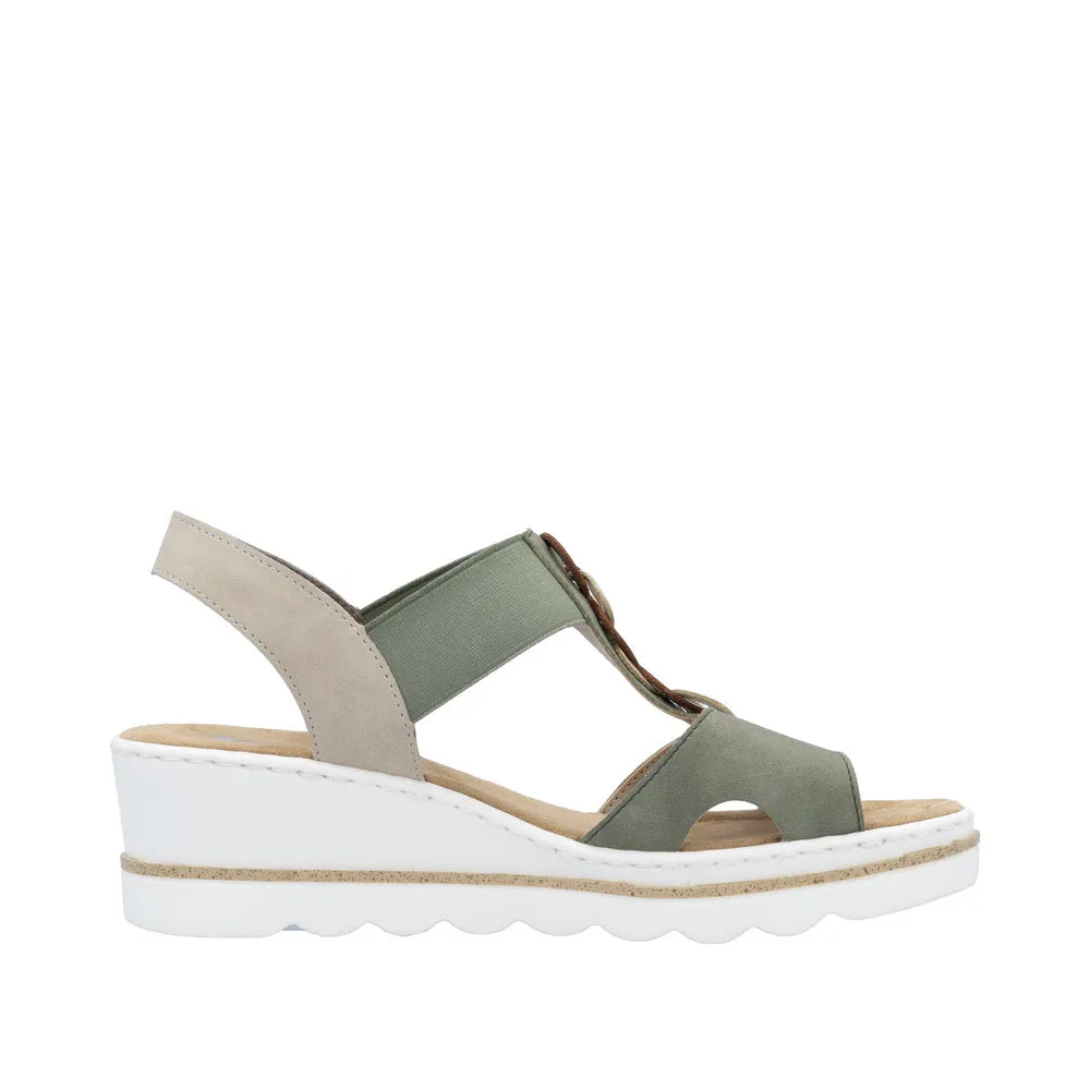 67498-52 - Strappy Green Sandal - Rieker