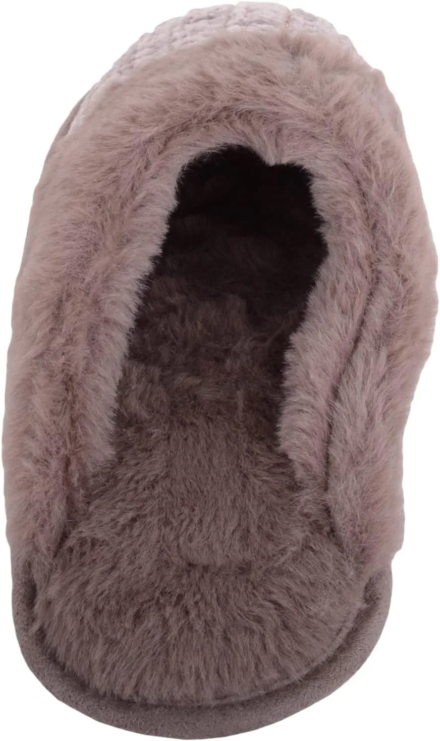 ABSOLUTE FOOTWEAR Womens Slip On Open Back Smooth Velour Style Faux Fur Winter Mule Slipper