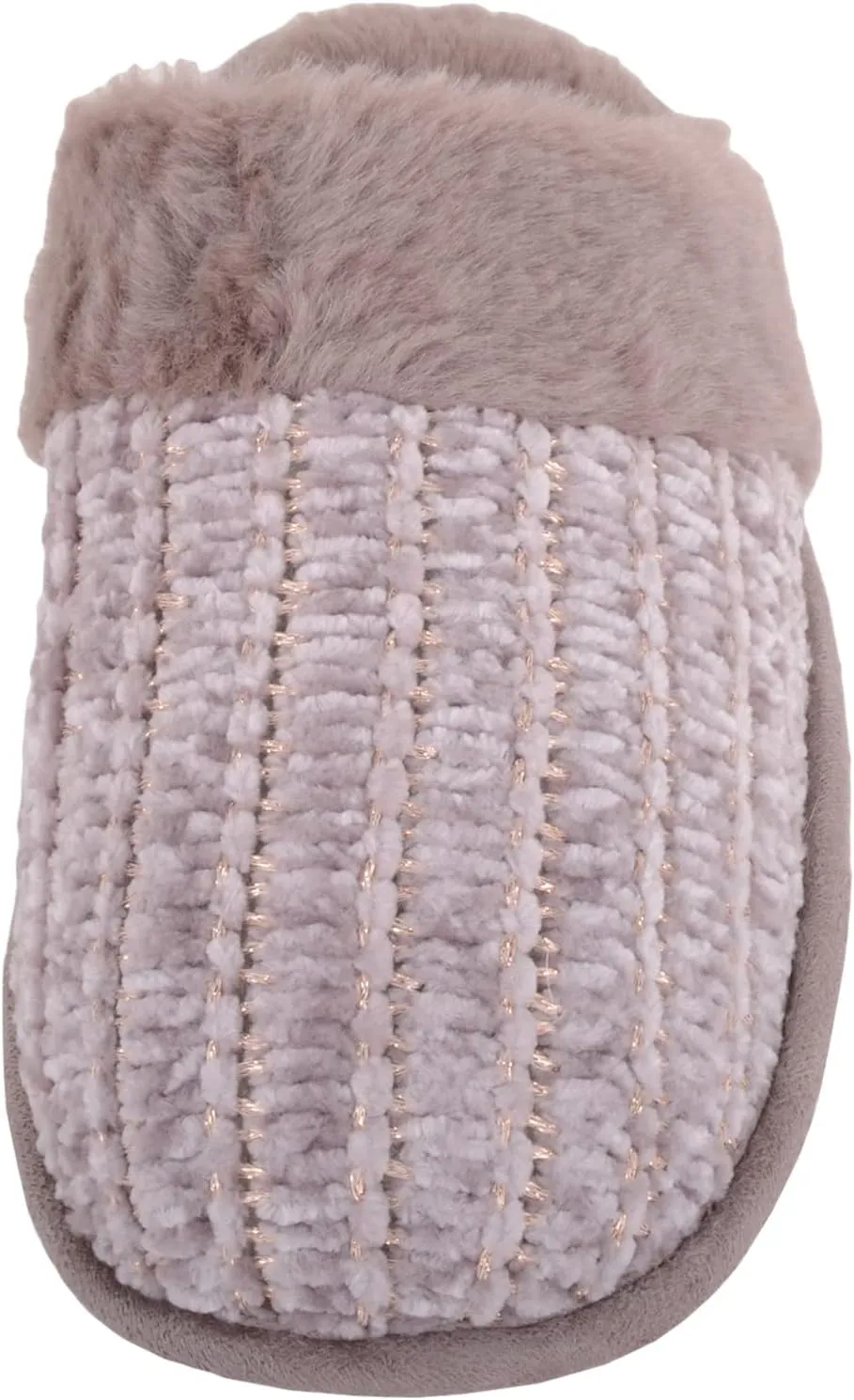 ABSOLUTE FOOTWEAR Womens Slip On Open Back Smooth Velour Style Faux Fur Winter Mule Slipper