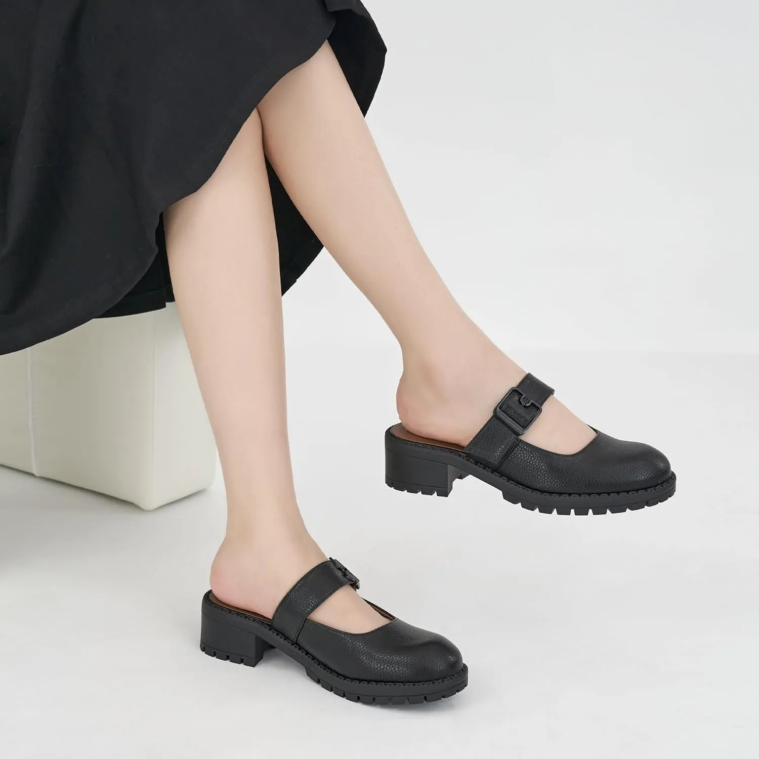 Alicegana Mules for Women Dressy Clogs: Comfort Platform Chunky Backless Mules Slip On Work Casual Loafers Slides Shoes
