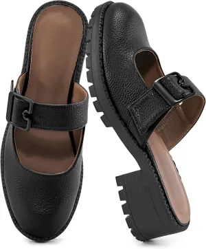 Alicegana Mules for Women Dressy Clogs: Comfort Platform Chunky Backless Mules Slip On Work Casual Loafers Slides Shoes
