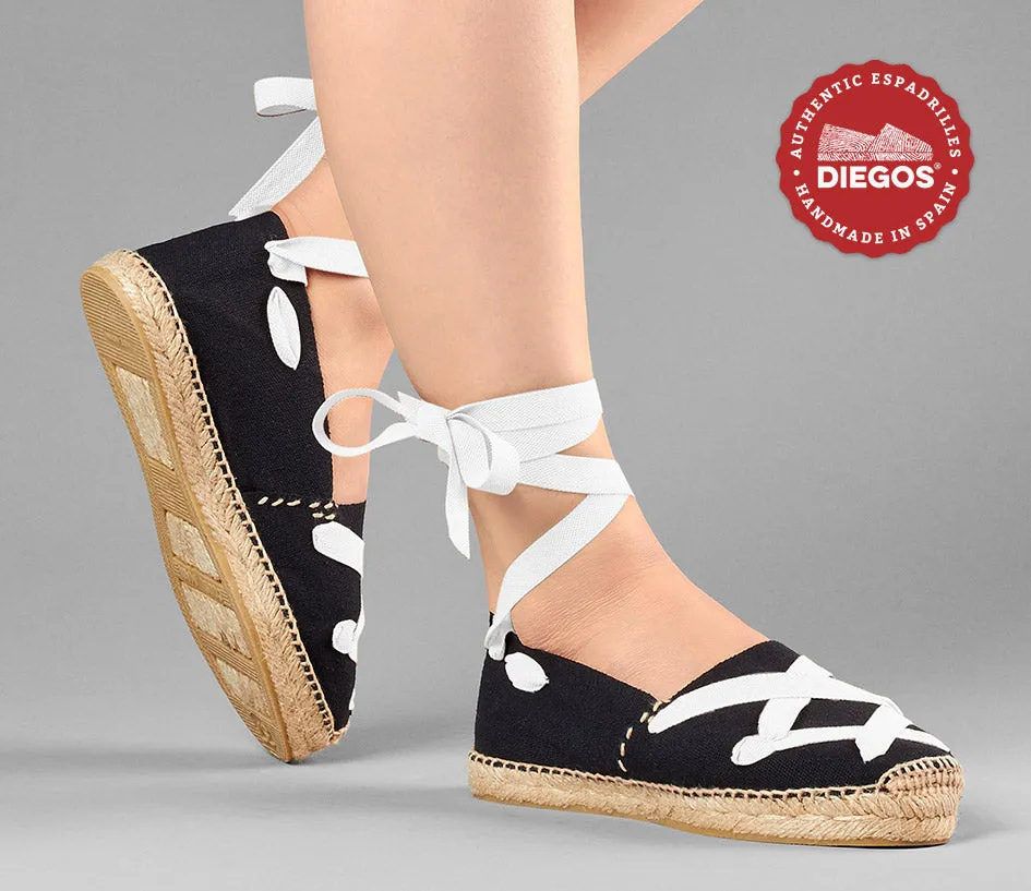 Alpargatas clásicas cordones negras