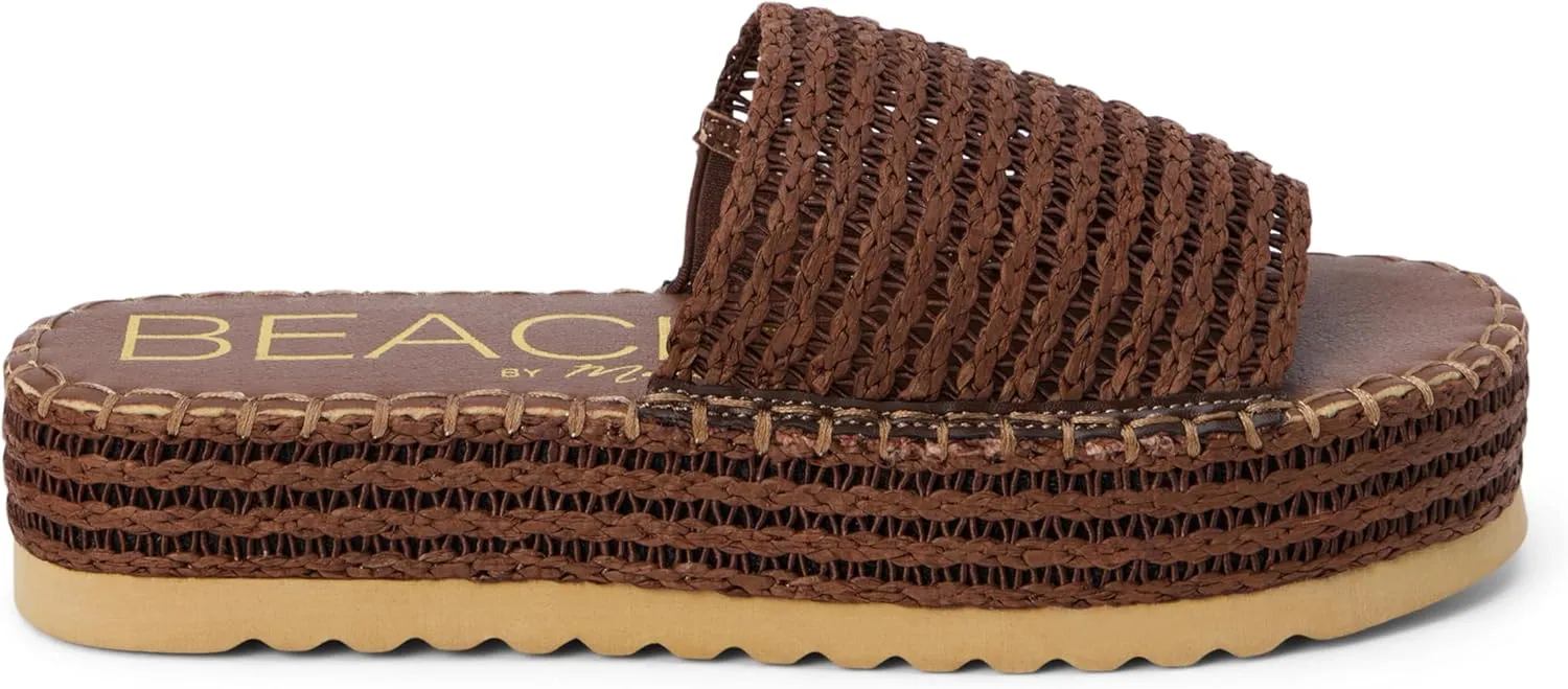 BEACH by Matisse Womens Del Mar Espadrille Platform Casual Sandals Casual Low Heel 1-2" - Brown
