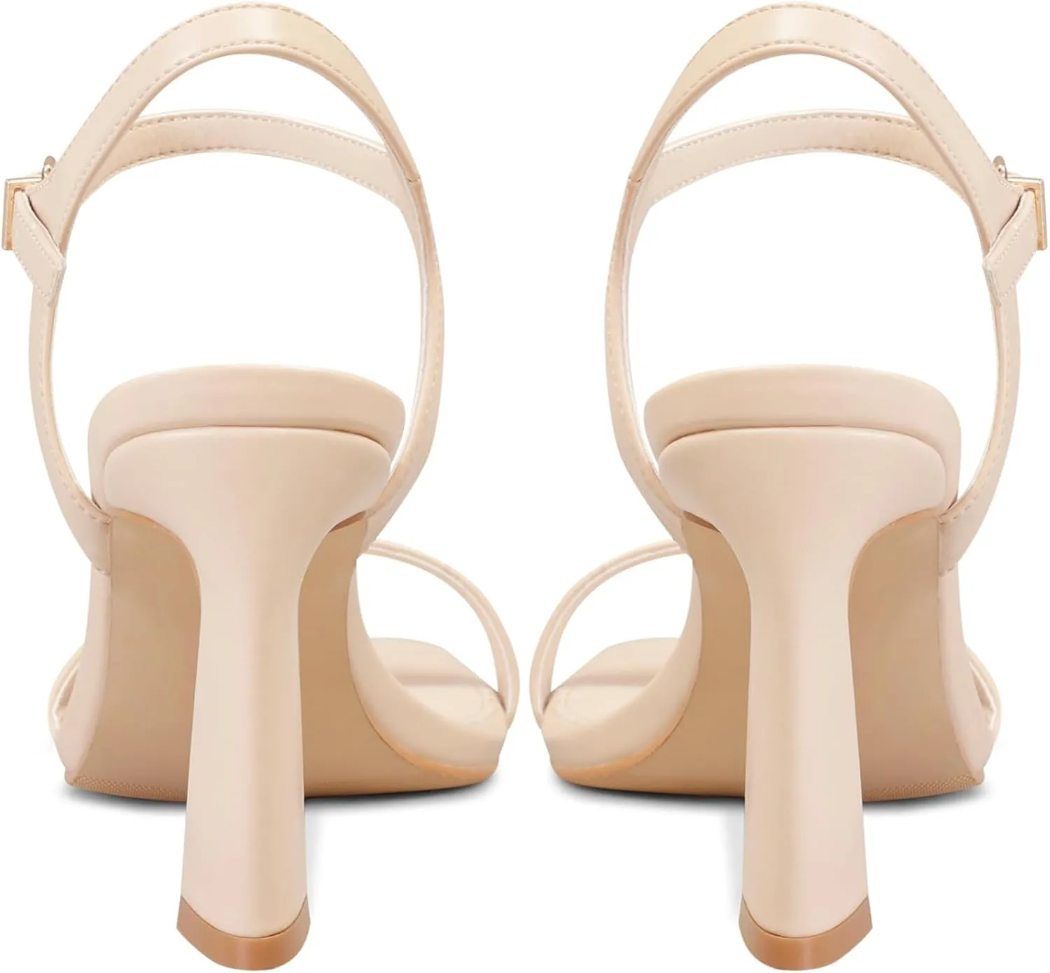 Block Heels for Women - Strappy Chunky Heels Square Open Toe and Ankle Strap Women's Heeled Sandals for Weddings