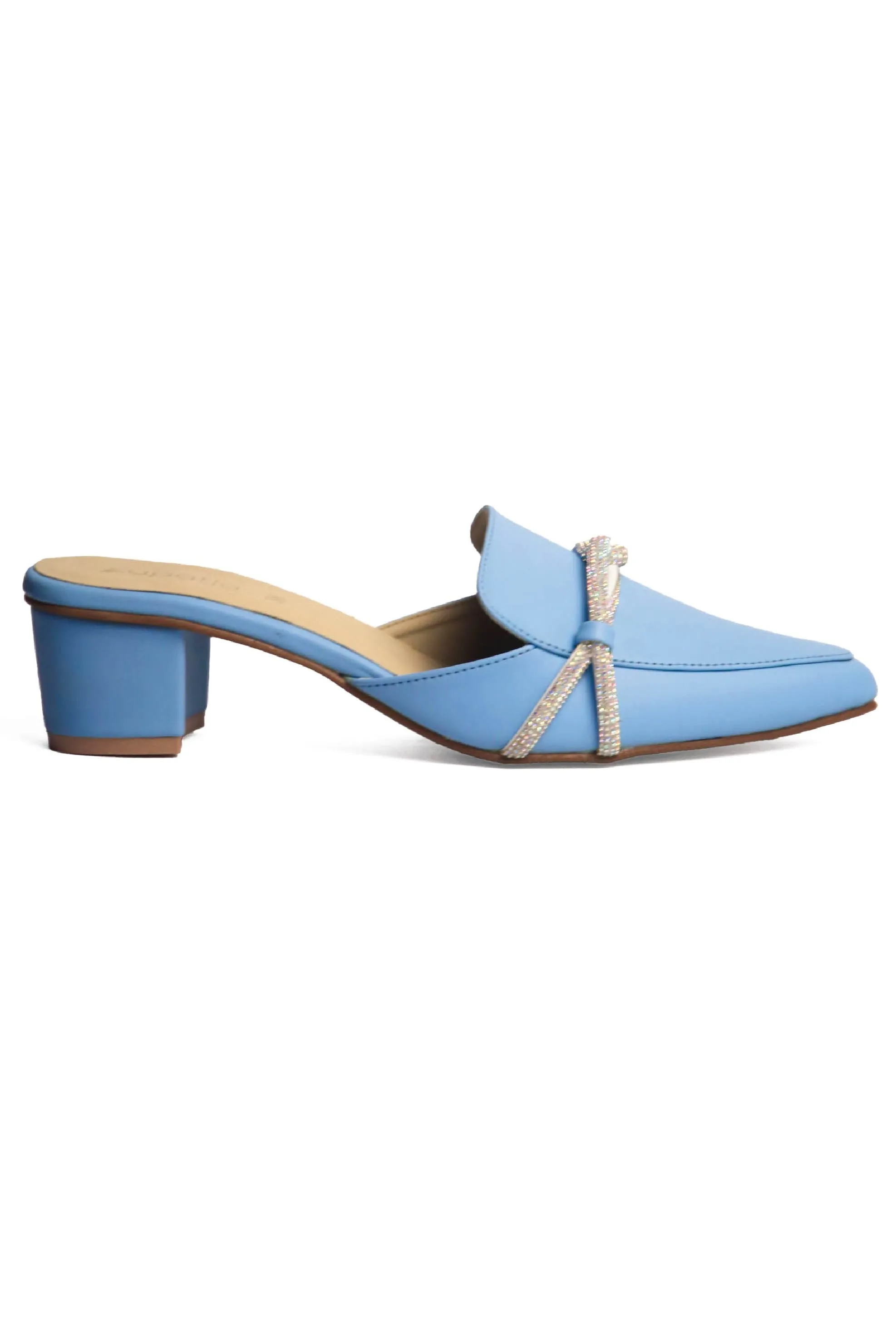 Blue Rhinestone decor Mule CS23