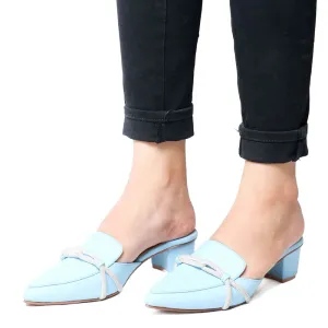 Blue Rhinestone decor Mule CS23
