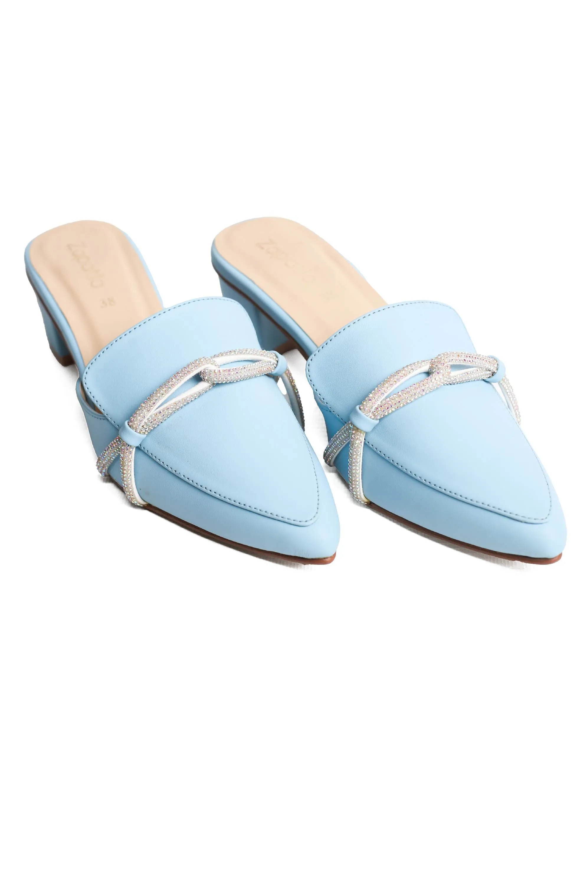 Blue Rhinestone decor Mule CS23