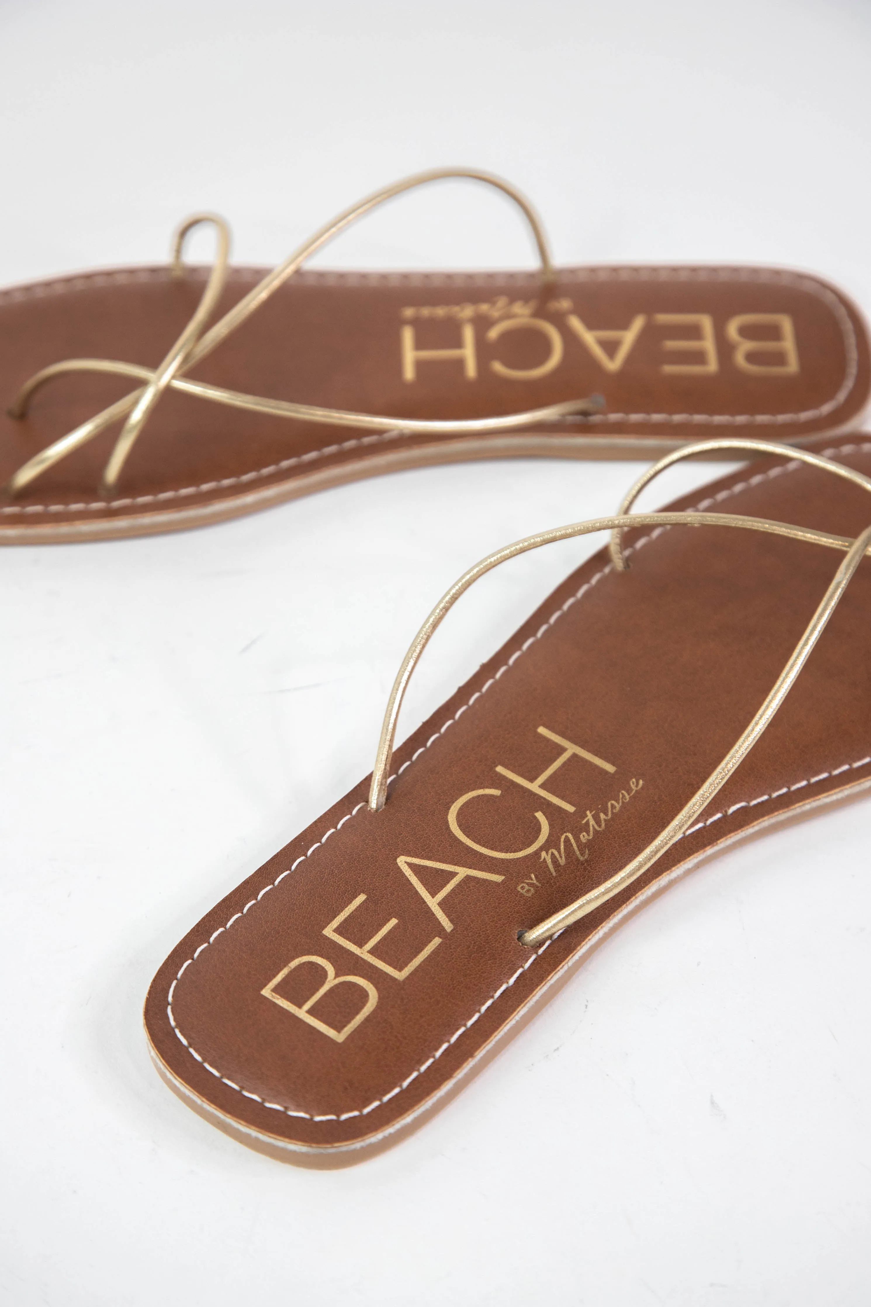 Coastline Strappy Sandal, Gold Leather | Beach by Matisse