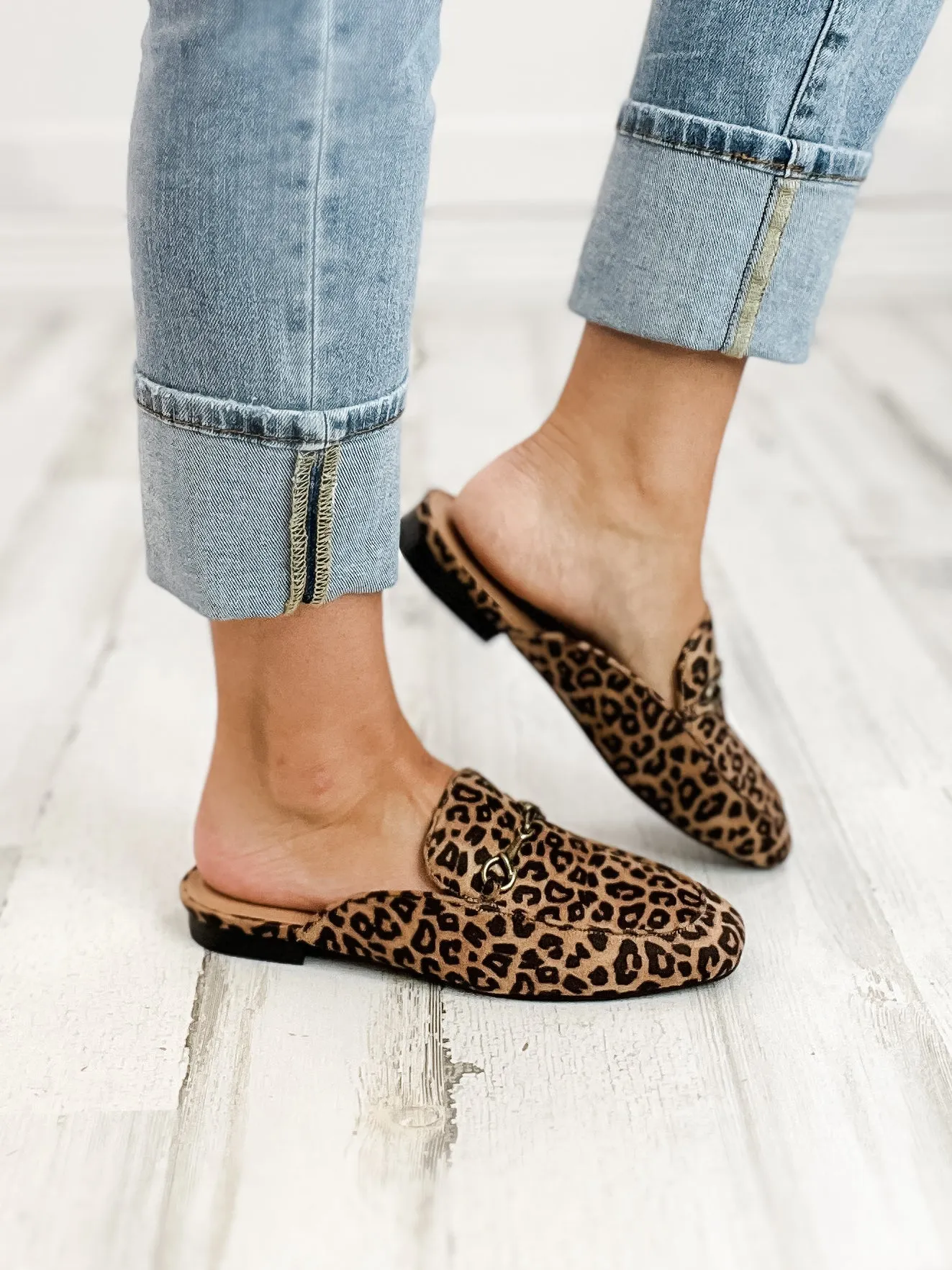 Corkys Charmer Loafer Slides in Leopard