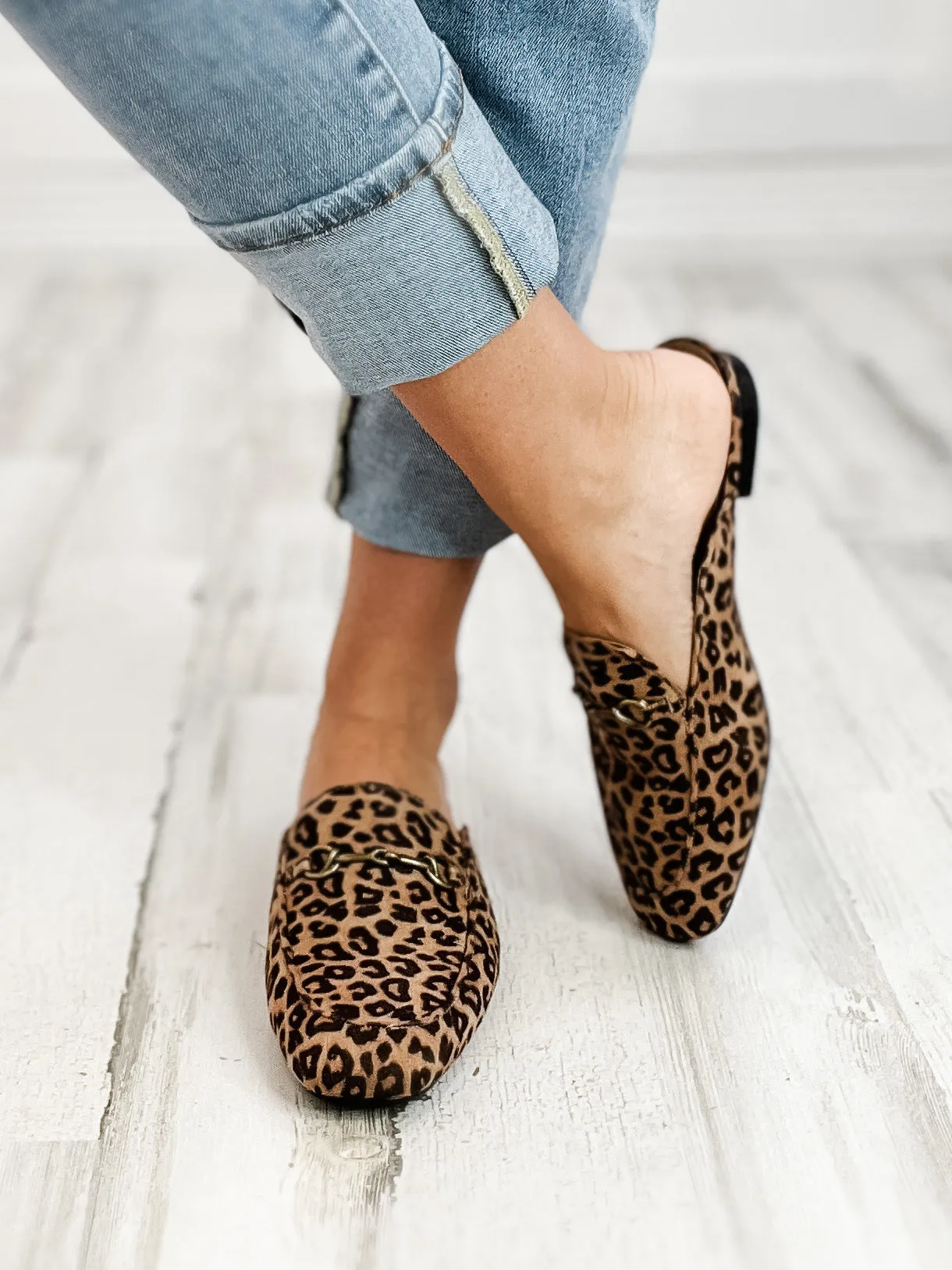 Corkys Charmer Loafer Slides in Leopard