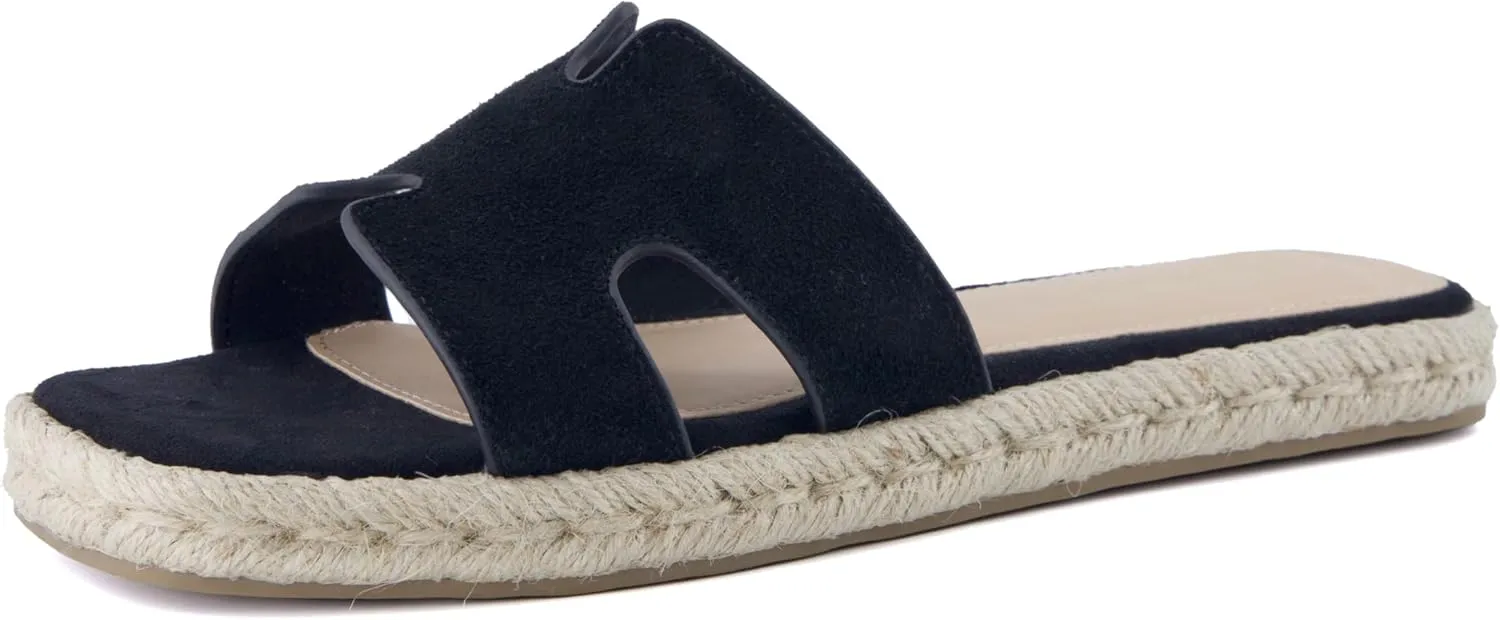CUSHIONAIRE Avocado Women’s Espadrille Slide Sandal – Suede Cutout Upper with Jute-Wrapped Platform & Cushioned Footbed