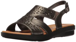 Easy Street Women's Bolt Flat Sandal, Pewter, 9.5