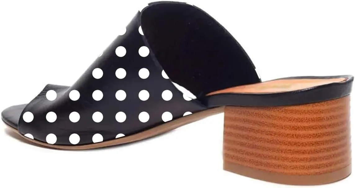 FOWT Women Round Toe Flip Flops Chunky Block Low Heel Slipper Mules Summer Beach Travel Sandal Shoes Size 4-16 US