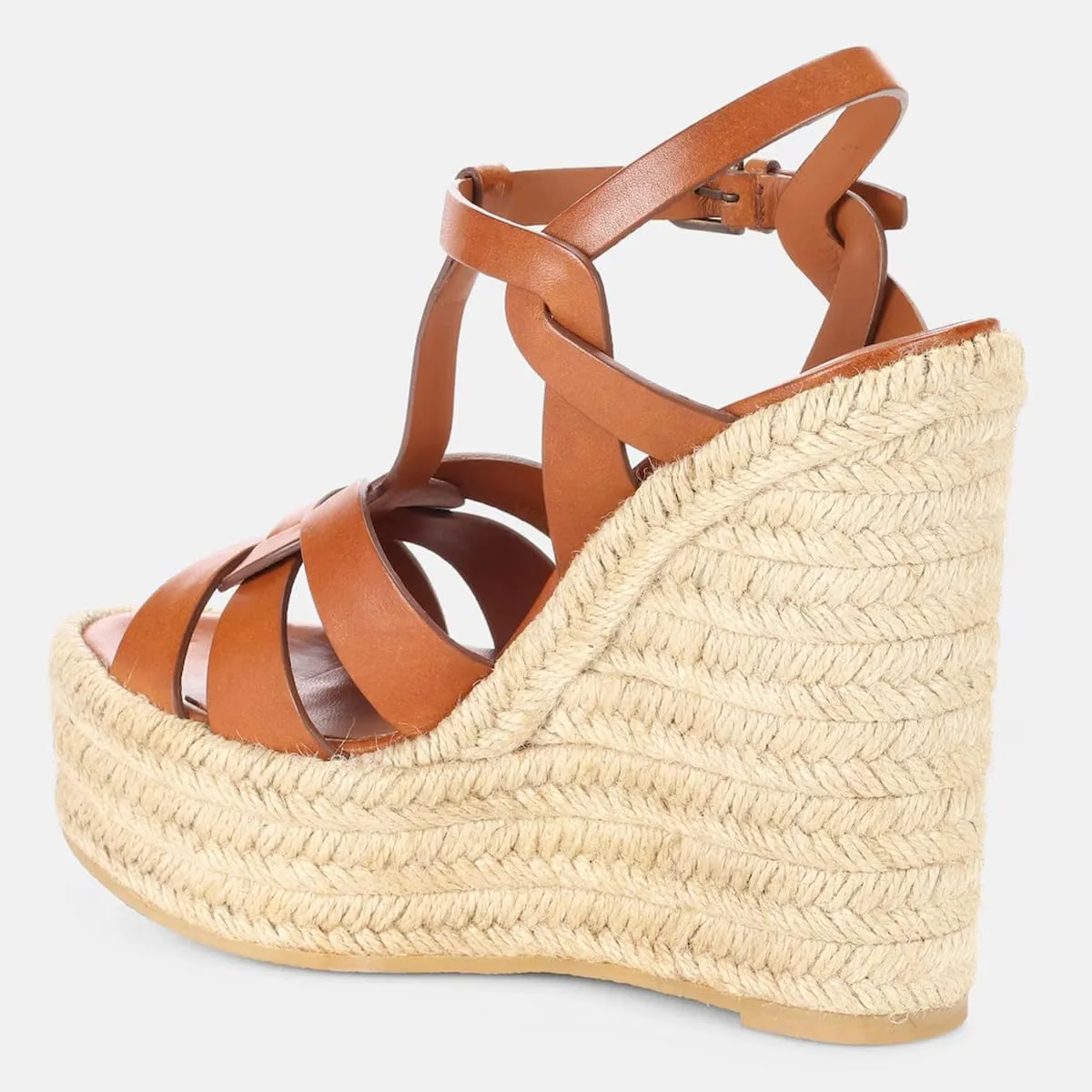 FSJ Women Elegant Open Toe Espadrille Platform Ankle Strap Wedge Sandals Woven Cutout Casual Summer Dress Comfort Shoes Size 4-16 US