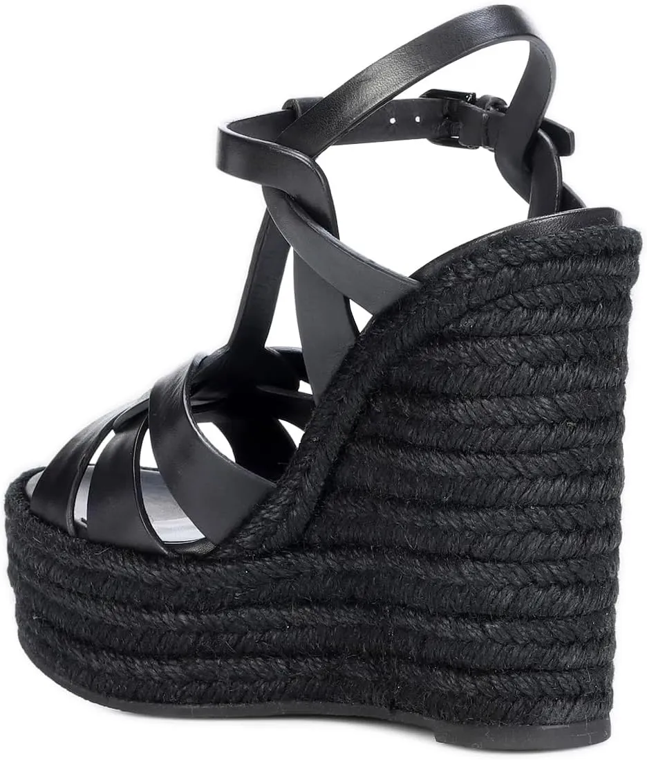 FSJ Women Elegant Open Toe Espadrille Platform Ankle Strap Wedge Sandals Woven Cutout Casual Summer Dress Comfort Shoes Size 4-16 US