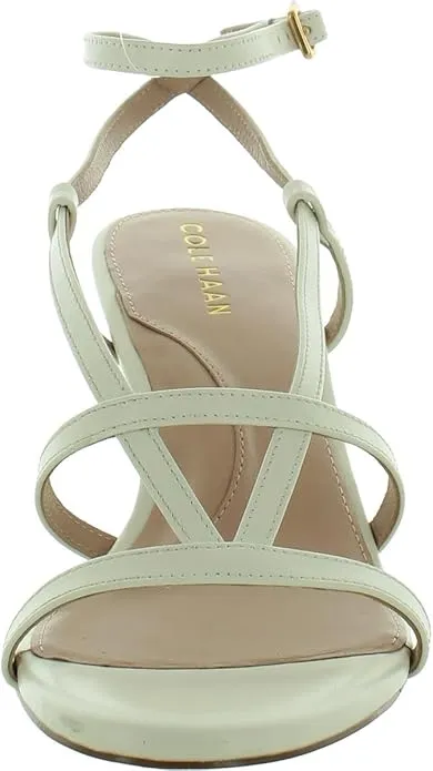 Haan Ivory Toe Leather Sandals Strap Cole Block Amber Rounded Ankle Heeled Express shipping Problem-free return Open