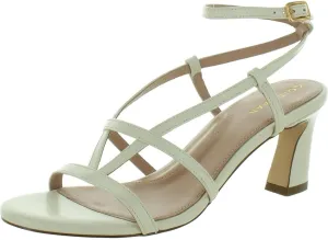 Haan Ivory Toe Leather Sandals Strap Cole Block Amber Rounded Ankle Heeled Express shipping Problem-free return Open