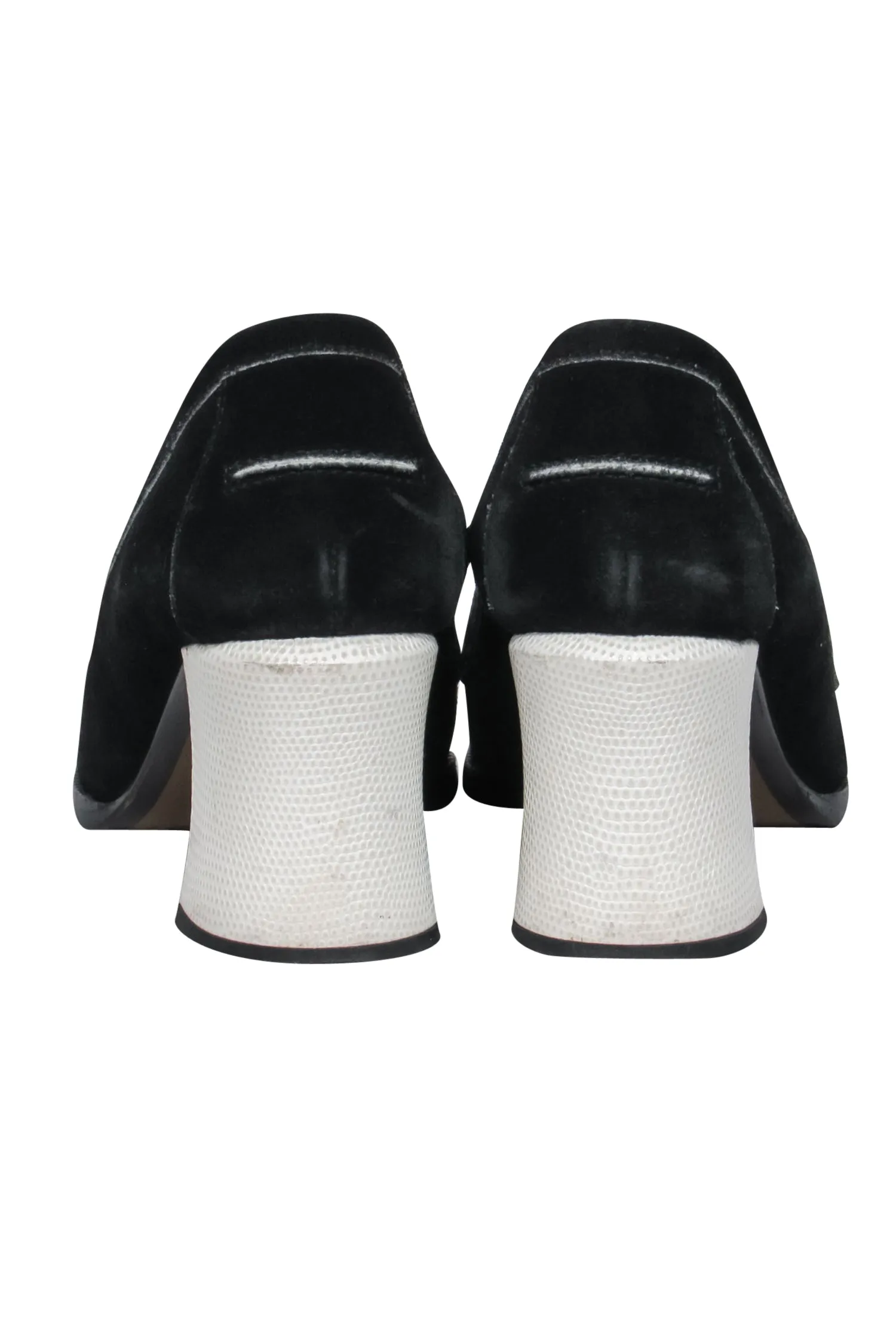 Heels - 8 Black Value for money Suede Sz Tech-savvy Fendi Block Loafer-Style