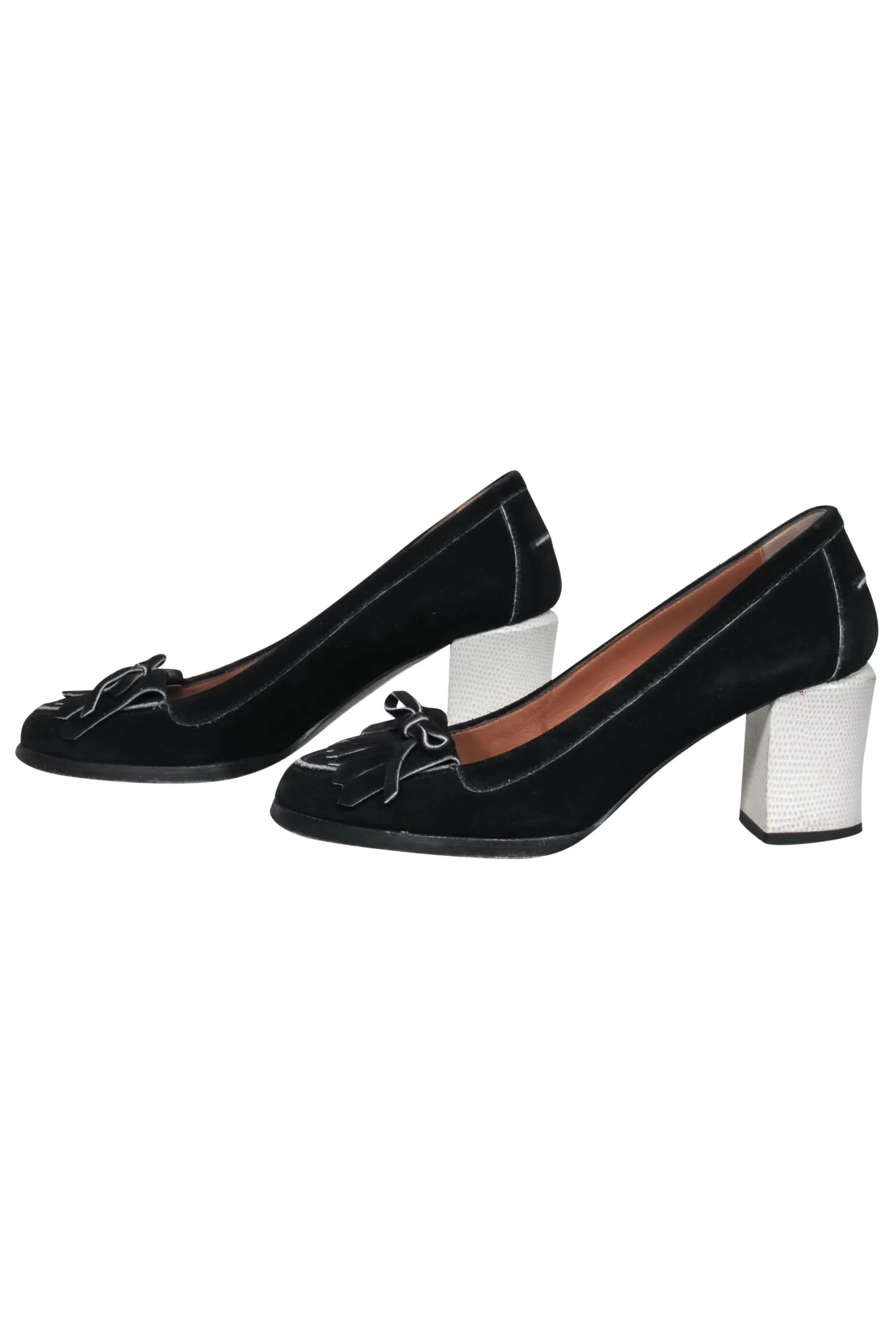 Heels - 8 Black Value for money Suede Sz Tech-savvy Fendi Block Loafer-Style