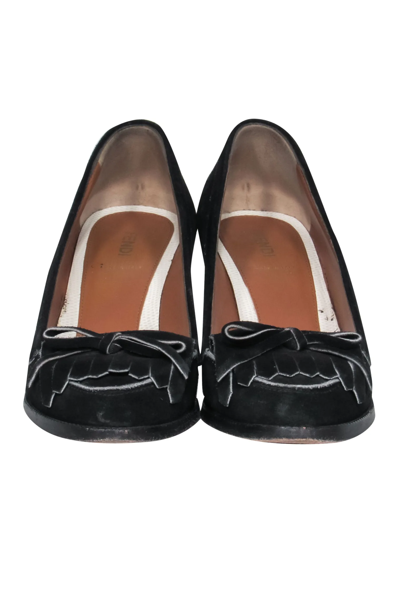 Heels - 8 Black Value for money Suede Sz Tech-savvy Fendi Block Loafer-Style