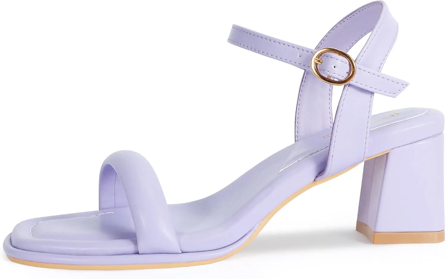 Heels Charm Women's Chunky Block Heeled Sandals 2.56 Inches Open Toe Ankle Strap Block High Heel Sandal Dress Dancing Sandals Daily Work Party Shoes