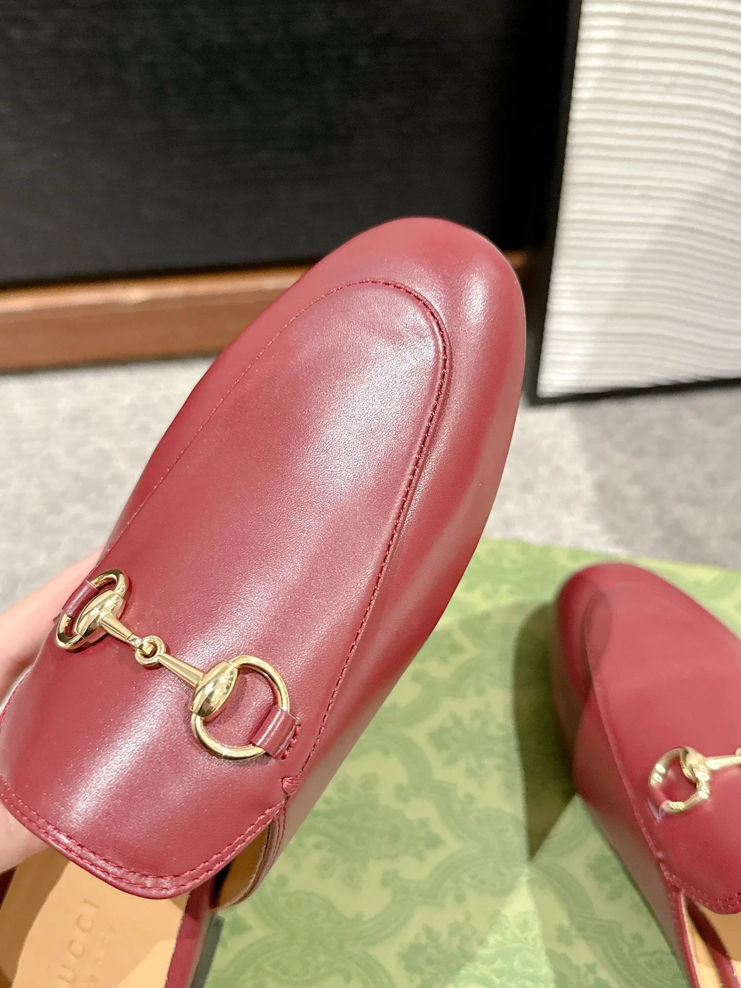 Horsebit Mule Red Smooth Calfskin