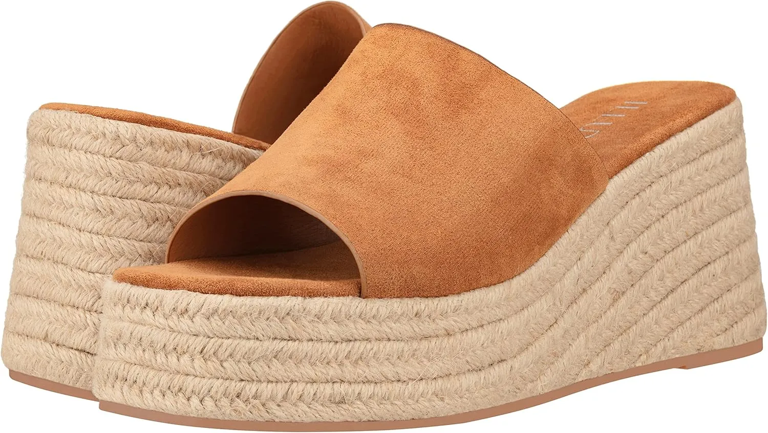 ILLUDE Women's Wedge Sandal Espadrille Platform Slip On Open Toe Wedge Heel Sandals
