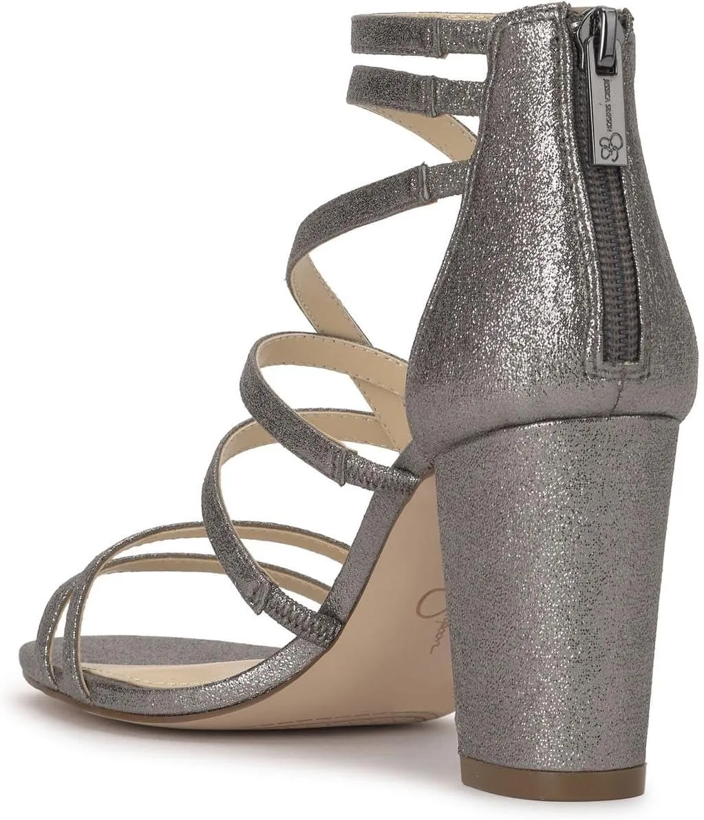Jessica Simpson Stassey Women's Caged Faux Leather Back Zip Dress Sandals