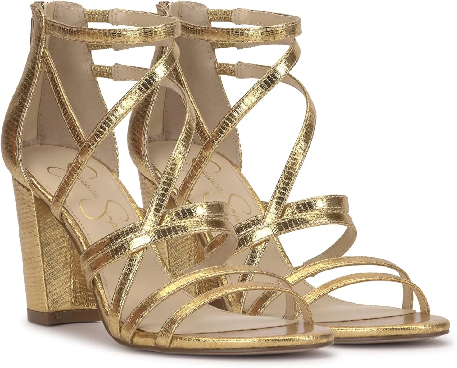 Jessica Simpson Women's Stassey Strappy Block Heel Sandal Heeled
