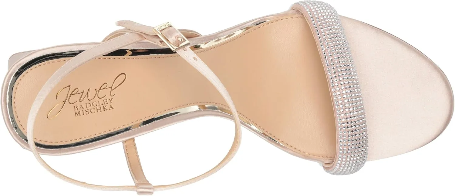 Jewel Badgley Mischka Earlene Strappy Block Heel