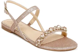 Jewel Badgley Mischka Osmond Crystal Flat Sandal