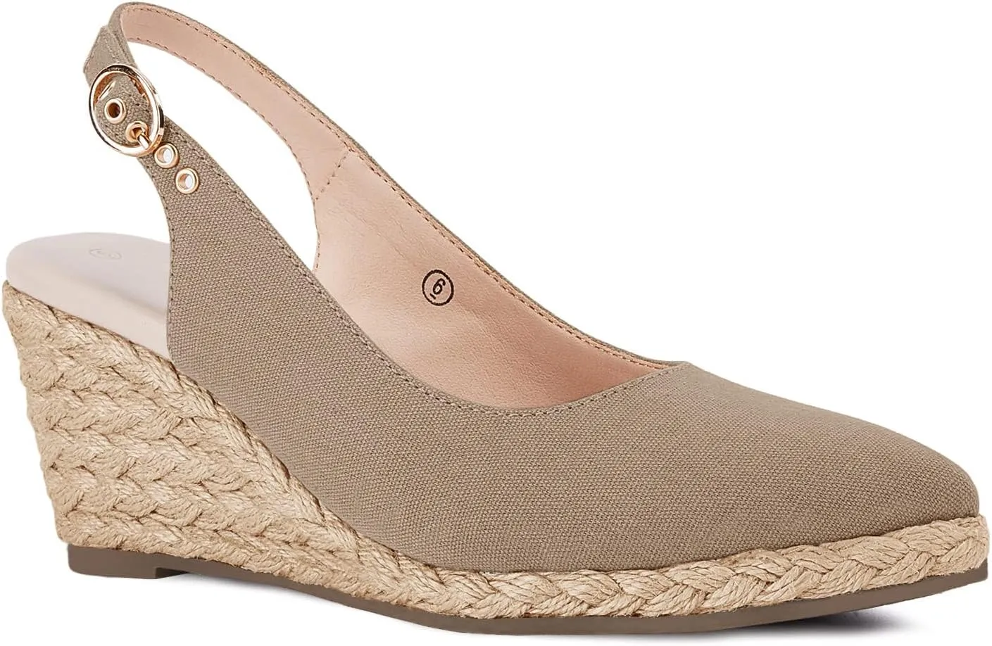 Juliet Holy Women's Wedge Platform Espadrille Sandals Slingback Closed Toe Buckle Strap Summer Shoes, Dust Pink, Size 8