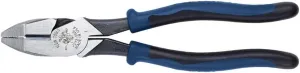 Klein Tools J213-9NE Side Cutter Linemans Pliers, Made in USA, High Leverage, 9-Inch, Streamlined Design, Color Coded