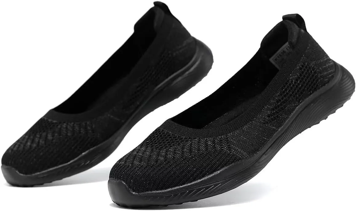 Kundork Ladies Slip on Loafer Shoes Womens Flats Dress Clothes Shoes Ballet Nurse Walking Sneakers Work Casual Comfortable