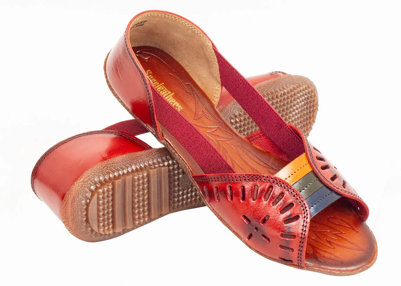 LADIES FLAT LEATHER SANDAL 996037