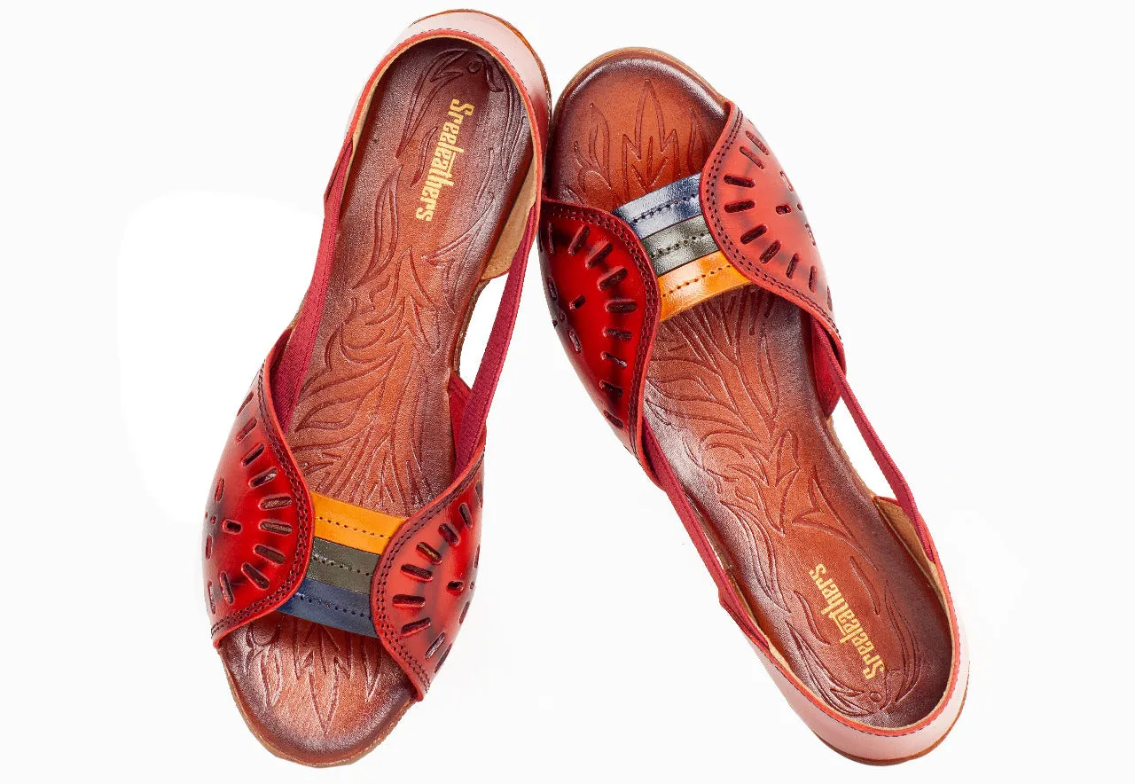 LADIES FLAT LEATHER SANDAL 996037