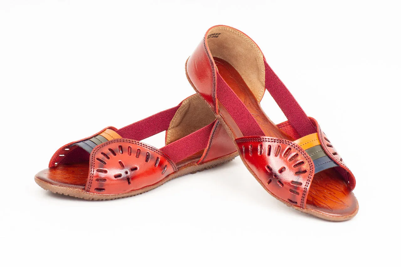 LADIES FLAT LEATHER SANDAL 996037