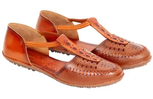 LADIES FLAT LEATHER SANDAL 996040
