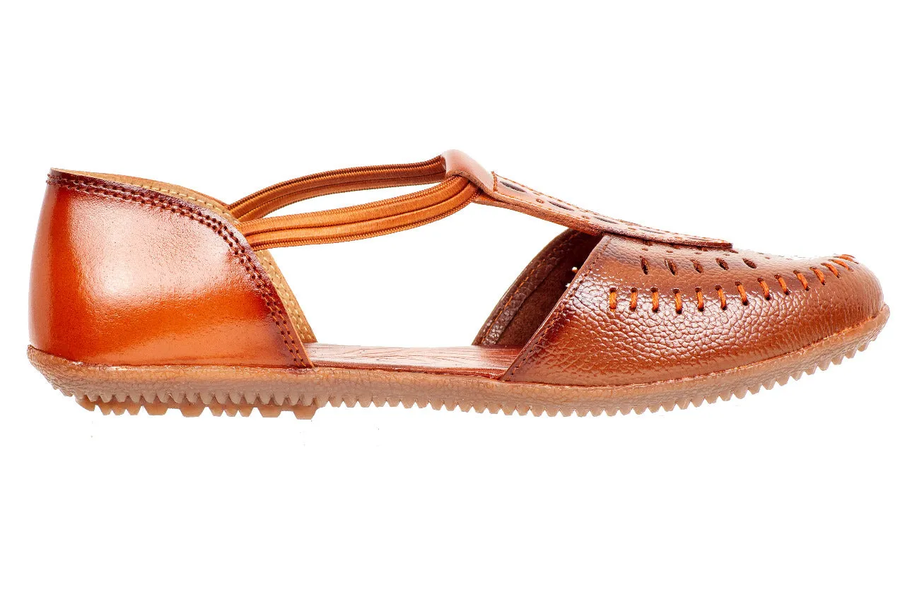 LADIES FLAT LEATHER SANDAL 996040