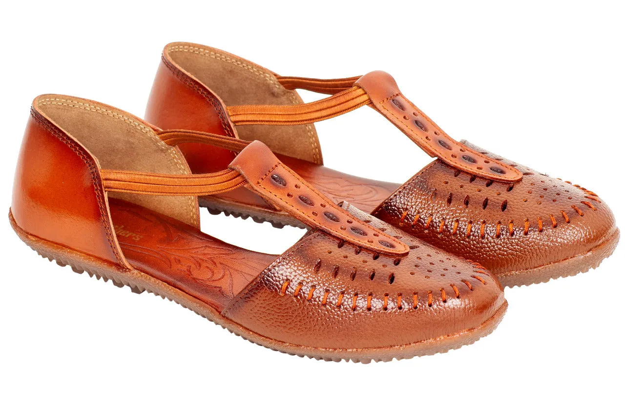 LADIES FLAT LEATHER SANDAL 996040