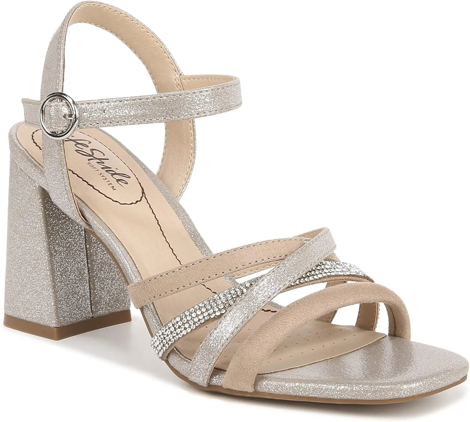 Lifestride Women's Belle Block Heel Strappy Dress Sandal