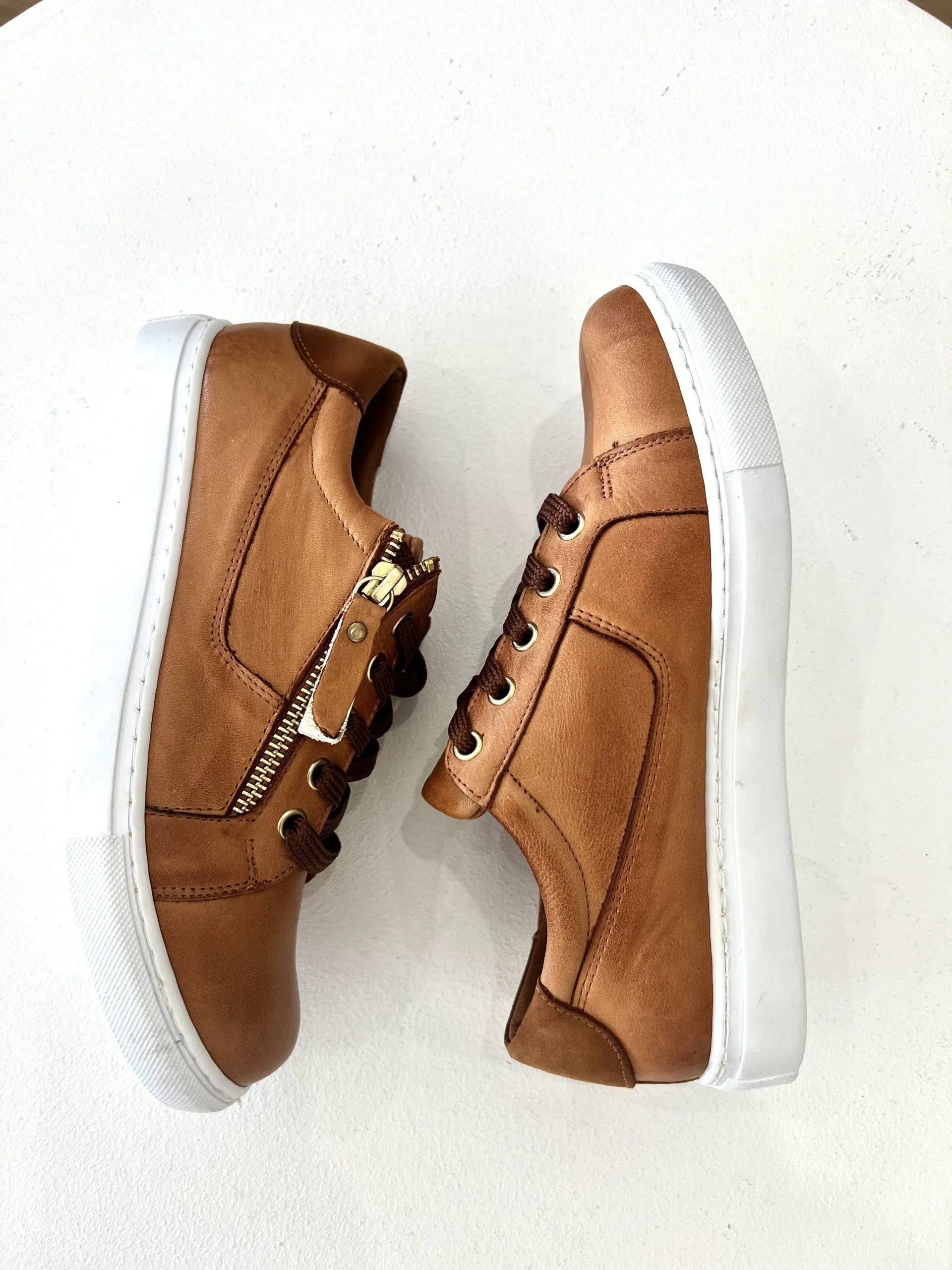 MACY TURKISH LEATHER LACE UP || TAN