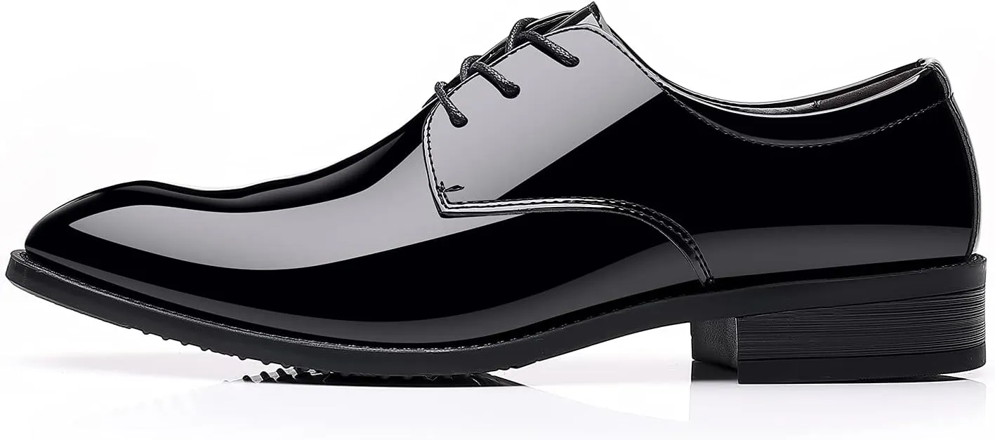 Men's Pointed-Toe Tuxedo Dress Shoes Casual Slip-on Loafer