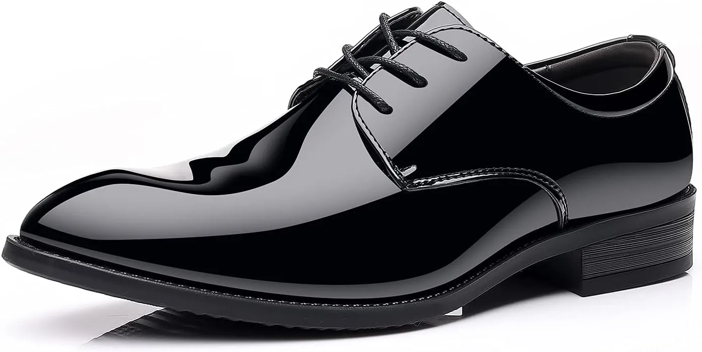 Men's Pointed-Toe Tuxedo Dress Shoes Casual Slip-on Loafer