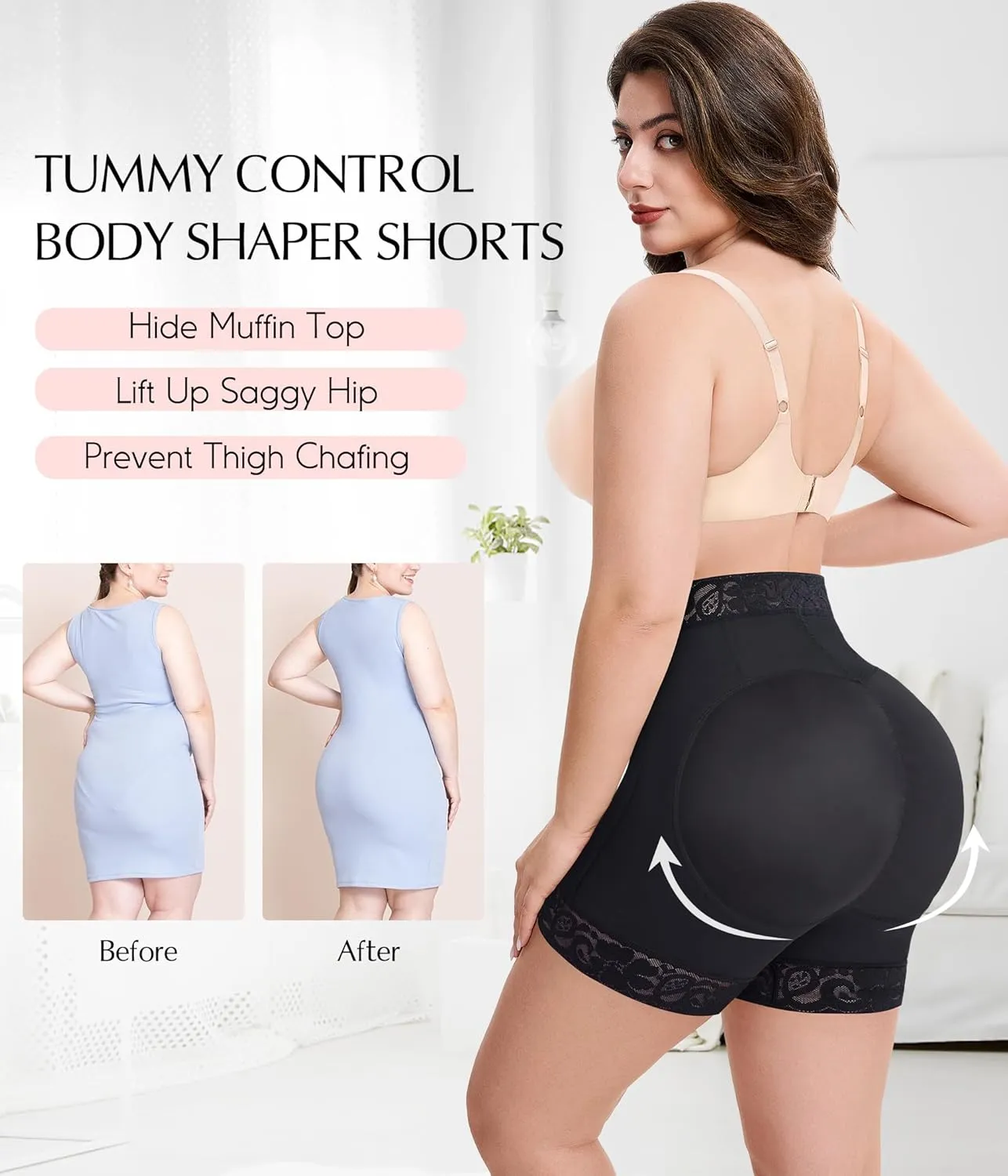 MERYOSZ Tummy Control Panties Butt Lifting Shapewear Shorts for Women Zipper Body Shaper Shorts Thigh Slimmer Underwear