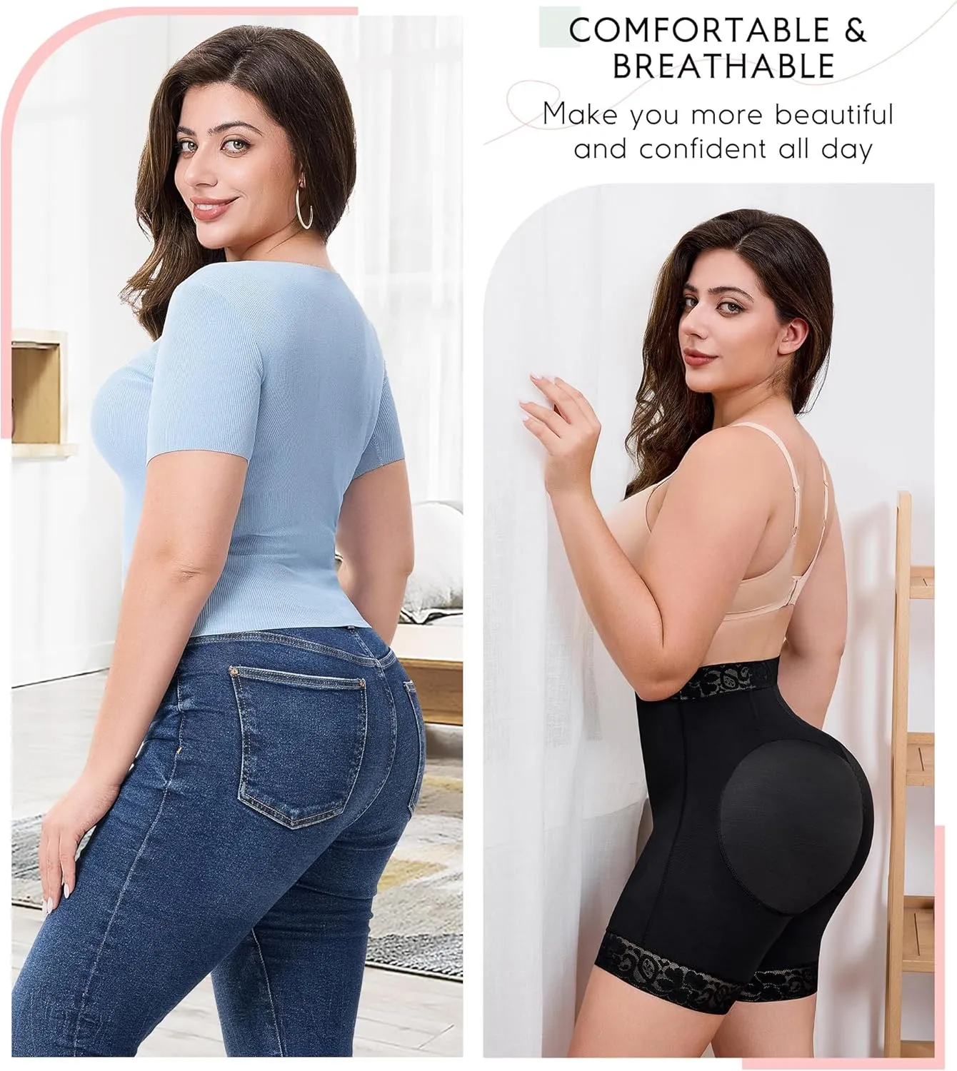 MERYOSZ Tummy Control Panties Butt Lifting Shapewear Shorts for Women Zipper Body Shaper Shorts Thigh Slimmer Underwear
