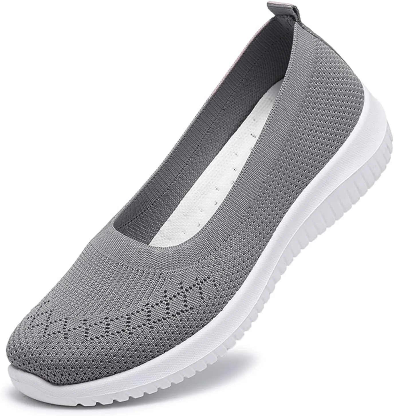 Mmoneyake Walk Shoes for Women Woven Orthopedic Breathable Soft Shoes Knit Low Wedge Dressy Ballet Shoes Arch Support Walking Shoes Slip On Diabetic Foam Shoes Sneakers